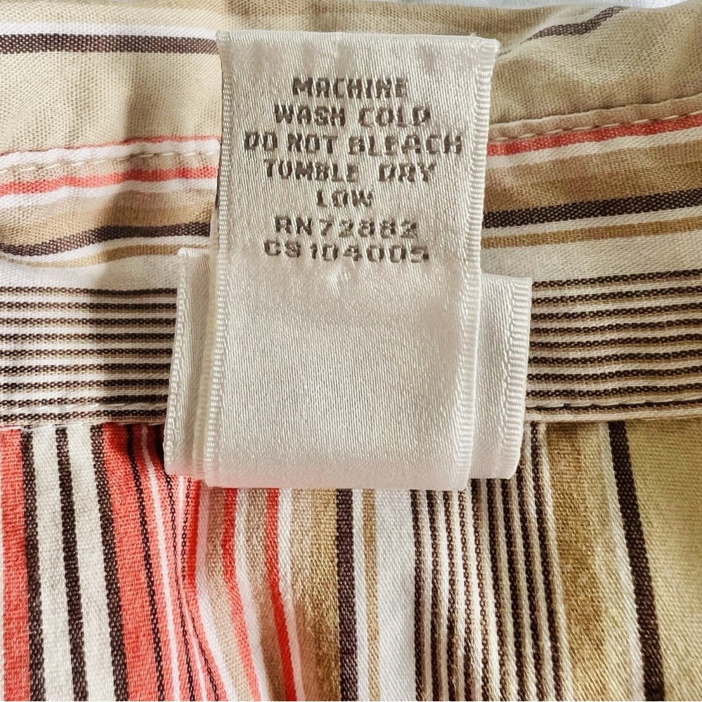 G.V. Stretch Button Down Blouse 3/4 Sleeve Cotton Blend Striped Plus Size 14/16W - Picture 5 of 8